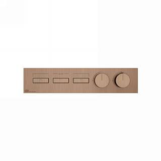 Термостат Hi-Fi Linear,  3 функции,  наружная часть,  Copper Bruched PVD Gessi (63014708)