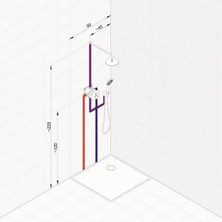 Комплект для душа "Встроенные решения" 5in1,  хром ZENTA SL KLUDI