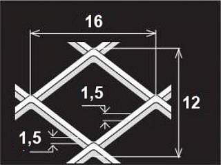 Просечно-вытяжной лист 16/12x1, 5x1, 5