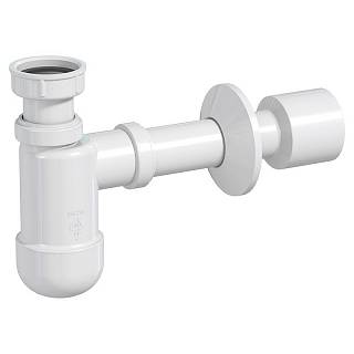 Cифон для умивальника Basic телескоп.,  з накидною гайкою 5/4",  трубка d32/50 з розеткою Prevex