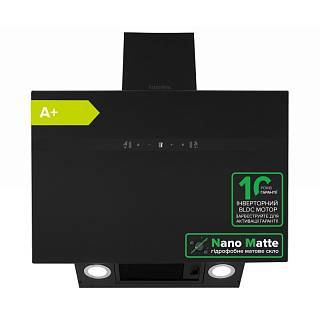 Вытяжка наклонная STREAM MATT BL A/60/GL/M черное стекло INTERLINE