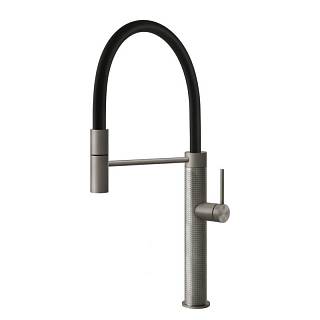 Смеситель для кухни Gessi316 Steel Brushed шланг черный (60014239)