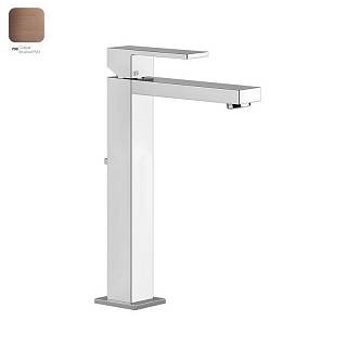 Змішувач для умивальника Gessi Rettangolo,  високий донний клапан Copper Brushed PVD (11921708) Gessi