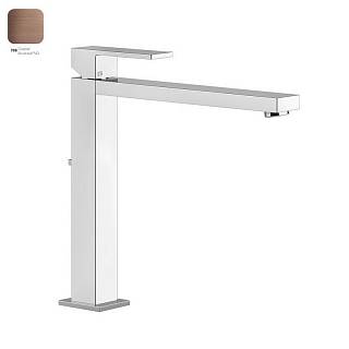 Змішувач для умивальника Gessi Rettangolo,  високий донний клапан Copper Brushed PVD (11923708) Gessi