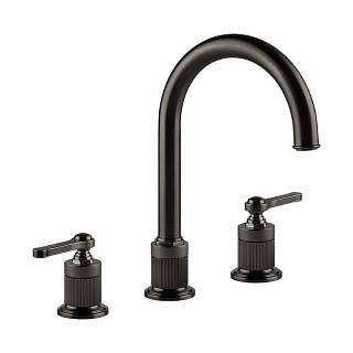 Змішувач для умивальника Gessi Venti 20 3 отв. з д/к Black Metal Bruched PVD (65015707) Gessi