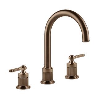 Змішувач для умивальника Gessi Venti 20 на 3 отвори Copper Bruched PVD (65016708) Gessi