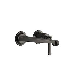 Настінний змішувач для умивальника Gessi Venti 20, сер вилив Black Metal Bruched PVD (65089707) Gessi