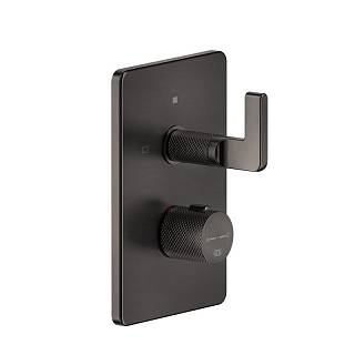 Термостат Inciso з 2 виходами,  зовнішня частина Black Metal Brushed PVD (58134707) Gessi