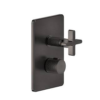Термостат Inciso з 3 виходами,  зовнішня частина Black Metal Brushed PVD (58236707) Gessi