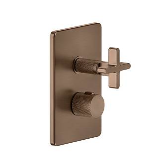 Термостат Inciso з 3 виходами,  зовнішня частина Copper Brushed PVD (58236708) Gessi