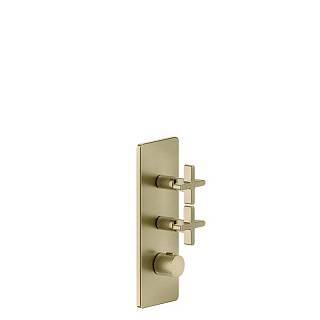 Термостат Inciso з 2 виходами,  високопродуктивний,  зовн. частина Bruched Brass PVD (58224727) Gessi