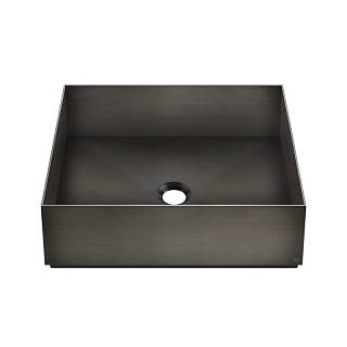 Умивальник накладний Rettangolo 40х40см,  без переливу,  нерж Black Metal Bruched PVD (54605707) Gessi