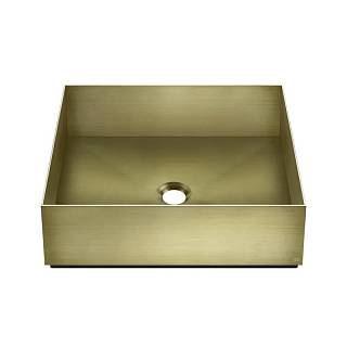 Умивальник накладний Rettangolo 40х40 см,  без переливу,  нерж Bruched Brass PVD (54605727) Gessi