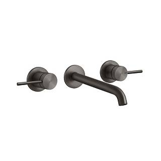 Змішувач для умивальника на 3 отвори 316 зовнішня частина Black Metal Brushed PVD (54094-707) Gessi