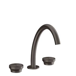 Змішувач для умивальника середній на 3 отвори Origini Black Metal Brushed PVD (66014707) Gessi