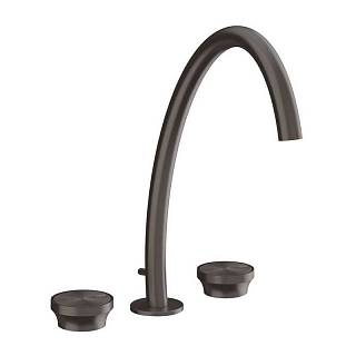Змішувач для умивальника високий 3 отвори з д/к Origini Black Metal Brushed PVD (66015707) Gessi