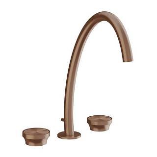 Змішувач для умивальника високий 3 отвори з д/к Origini Copper Brushed PVD (66015708) Gessi