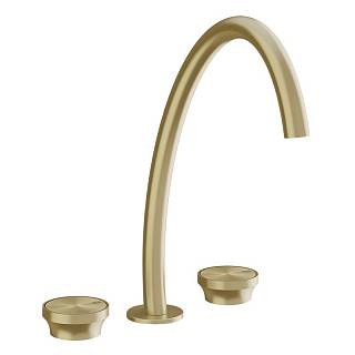 Змішувач для умивальника високий на 3 отвори Origini Brushed Brass PVD (66016727) Gessi