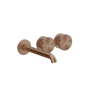 Змішувач для умивальника настінний монтаж на 3 отвори Origini Copper Brushed PVD (66090708) Gessi