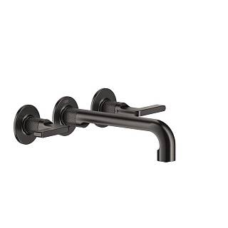 Змішувач для умивальника Inciso настінний середній 3 отвори Black Metal Brushed PVD (58090707) Gessi