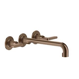 Змішувач для умивальника Inciso настінний,  довгий 3 отвори Copper Brushed PVD (58092708) Gessi