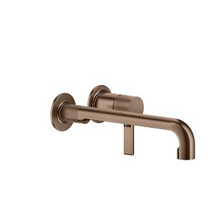 Змішувач для умивальника настінний,  довгий вилив Inciso Copper Brushed PVD (58089708) Gessi