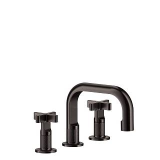 Змішувач для умивальника,  на 3 отвори Inciso Black Metal Brushed PVD (58112707) Gessi
