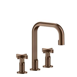 Змішувач для умивальника,  на 3 отвори,  середній Inciso Copper Brushed PVD (58114708) Gessi