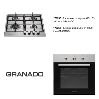 Комплект техники Духовой шкаф эл. GEO 61-0200 inox + Варочная  газовая GGH 61-104  inox GRANADO