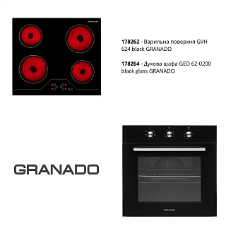 Комплект техніки Духова шафа ел. GEO 62-0200 black + Варильна поверхня електрична GVH 624 GRANADO