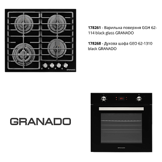 Комплект техники Духовой шкаф эл. GEO 62-1310 black + Варочная газовая GGH 62-114 black GRANADO