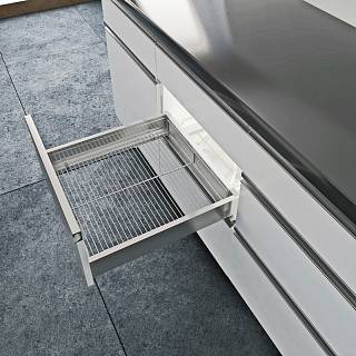 Ящик Atira с решеткой CargoPlus,  NL 520 мм KB 900 мм H=144,  полн.выдв. з P2O,  серебро (Hettich)