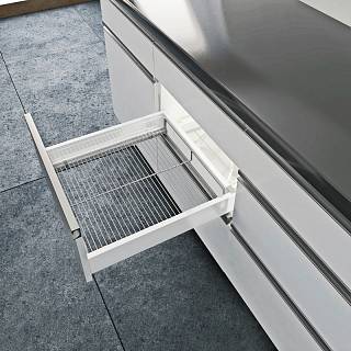 Ящик Atira с решеткой CargoPlus,  NL 470 мм KB 600 мм H=144,  полн.выдв. з SS,  белый (Hettich)