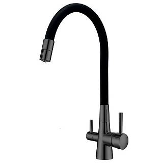 Змішувач комбінований FKM 3126 SS Flex Nano Graphite Fabiano