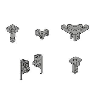 FurnSpin CADRO Standart,  комплект без профилей,  черный матовый (9360729) Hettich