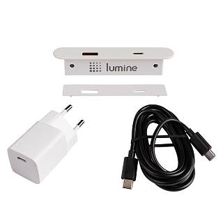 Овальная USB-розетка Lumine PULSE,  2xUSB A+C (30 Вт),  белая