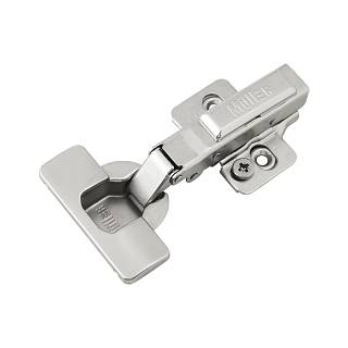 Завіса Clip-On,  105°,   накладна,  з дотягувачем,  нікель,  3D Muller Profi Line