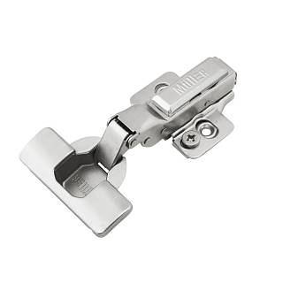 Петля Clip-On,  105°,  полунакладная,  с доводчиком,  никель,  3D Muller Profi Line