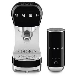 Кавоварка еспресо ECF12BLEU з спінювачем молока чорний Smeg (50'S RETRO STYLE)