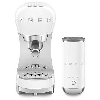 Кавоварка еспресо ECF12WHEU з спінювачем молока білий Smeg (50'S RETRO STYLE)