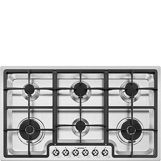 Газова варильна поверхня PGF962 нержавіюча сталь 87 см Smeg (CLASSICA)