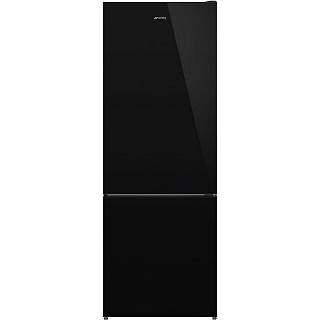 Комбінований холодильник FC48BGND 70 см скляний фасад,  чорний Smeg (UNIVERSAL)