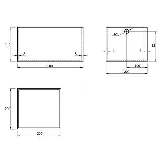 Коробочка W=200 L=200 H=107 (КR 107.200.200) Белая