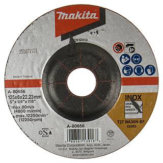Зачисних диск по нержавіючої сталі 125 мм 36N (A-80656) Makita