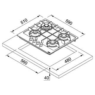 Варочная поверхность FHMA 604 3G DC XS C нерж. сталь Franke (106.0554.404)