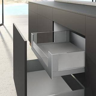 Комплект внутреннего ящика AvanTech YOU Q L=350 H=187 Inlay (скло 66мм) серебро корпус 600мм
